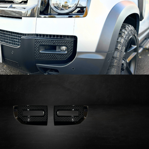 ディフェンダー110 90 130 グロスブラックカスタム フォグカバー