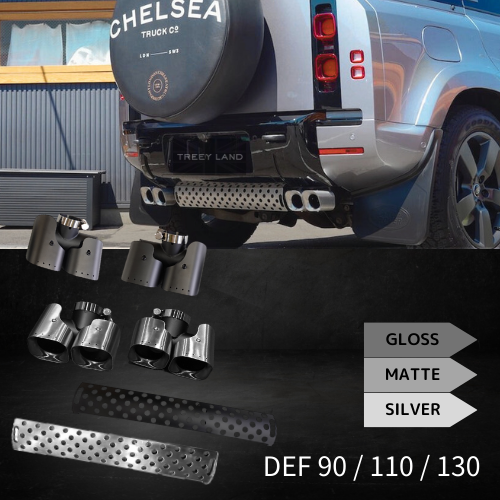 新型ディフェンダー 110 90 130 L663 マフラーカッター ガソリン DEFENDER カスタム 4本出しマフラー V8