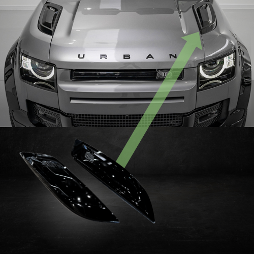 ディフェンダー DEFENDER URBAN  カスタムパーツ ボンネットベント エアロ オールブラックカスタム ディフェンダー110 90 130