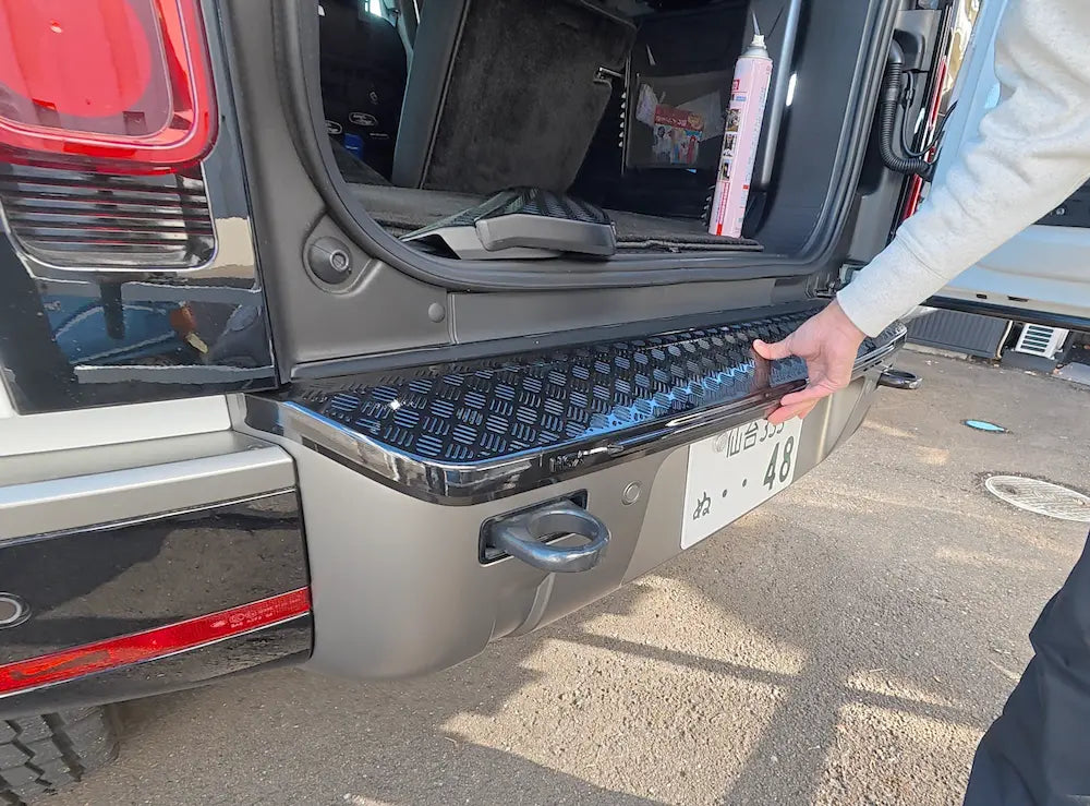 新型ディフェンダー110 90 130 L663 リアバンパーガード プロテクター チェッカープレートカスタムパーツ LAND ROVER DEFENDER 