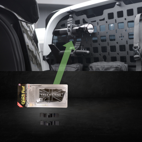 ランドローバー ディフェンダー110 90 130  アウトドア キャンプ クイックフィスト モールベルト モール固定 ギア quick fist