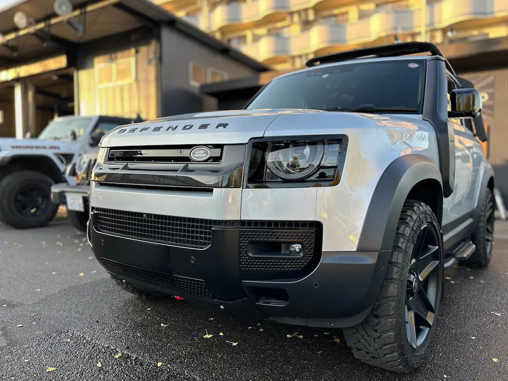新型ディフェンダー ディフェンダー110 90 130 L663 グリルマスク リアルカーボン ドライカーボン エアロパーツ KAHN DEFENDER