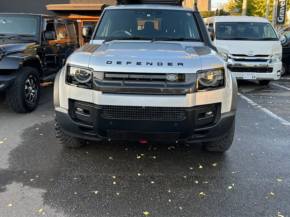 新型ディフェンダー ディフェンダー110 90 130 L663 グリルマスク リアルカーボン ドライカーボン エアロパーツ KAHN DEFENDER