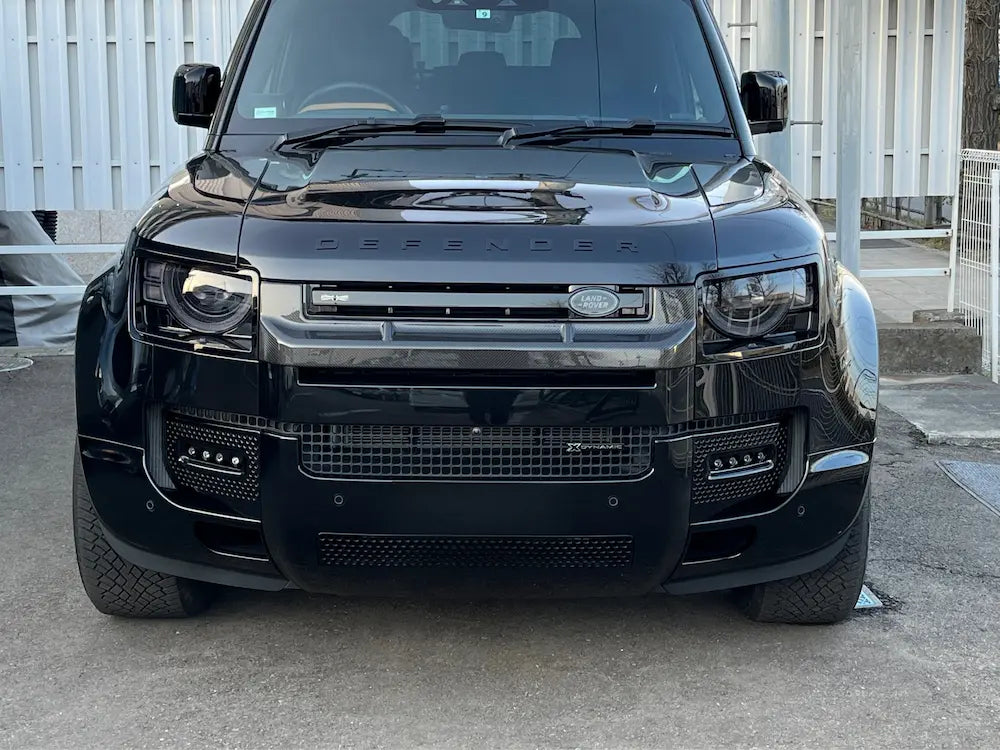 新型ディフェンダー ディフェンダー110 90 130 L663 グリルマスク リアルカーボン ドライカーボン エアロパーツ KAHN DEFENDER