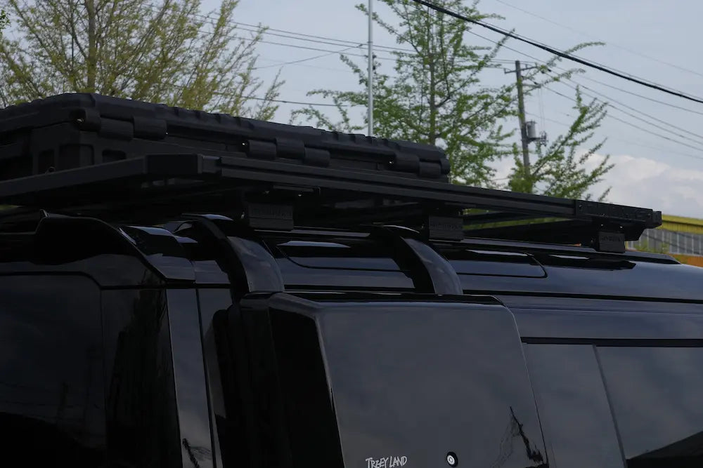 DEFENDER ルーフラック フラットラック オールブラックカスタム GIWORKS アウトドア キャンプ 