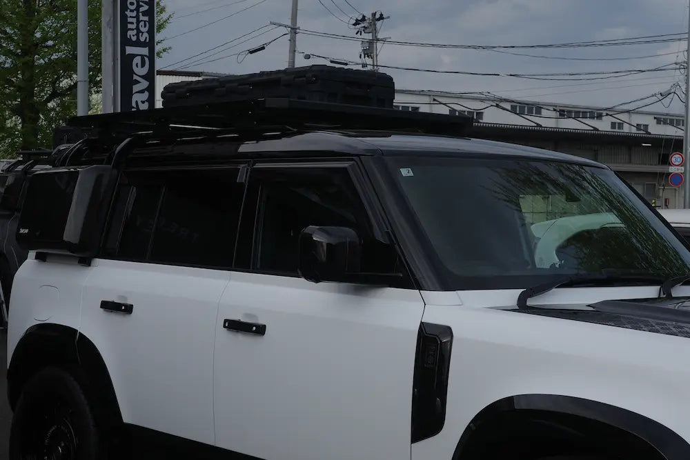 DEFENDER ルーフラック フラットラック オールブラックカスタム GIWORKS アウトドア キャンプ 