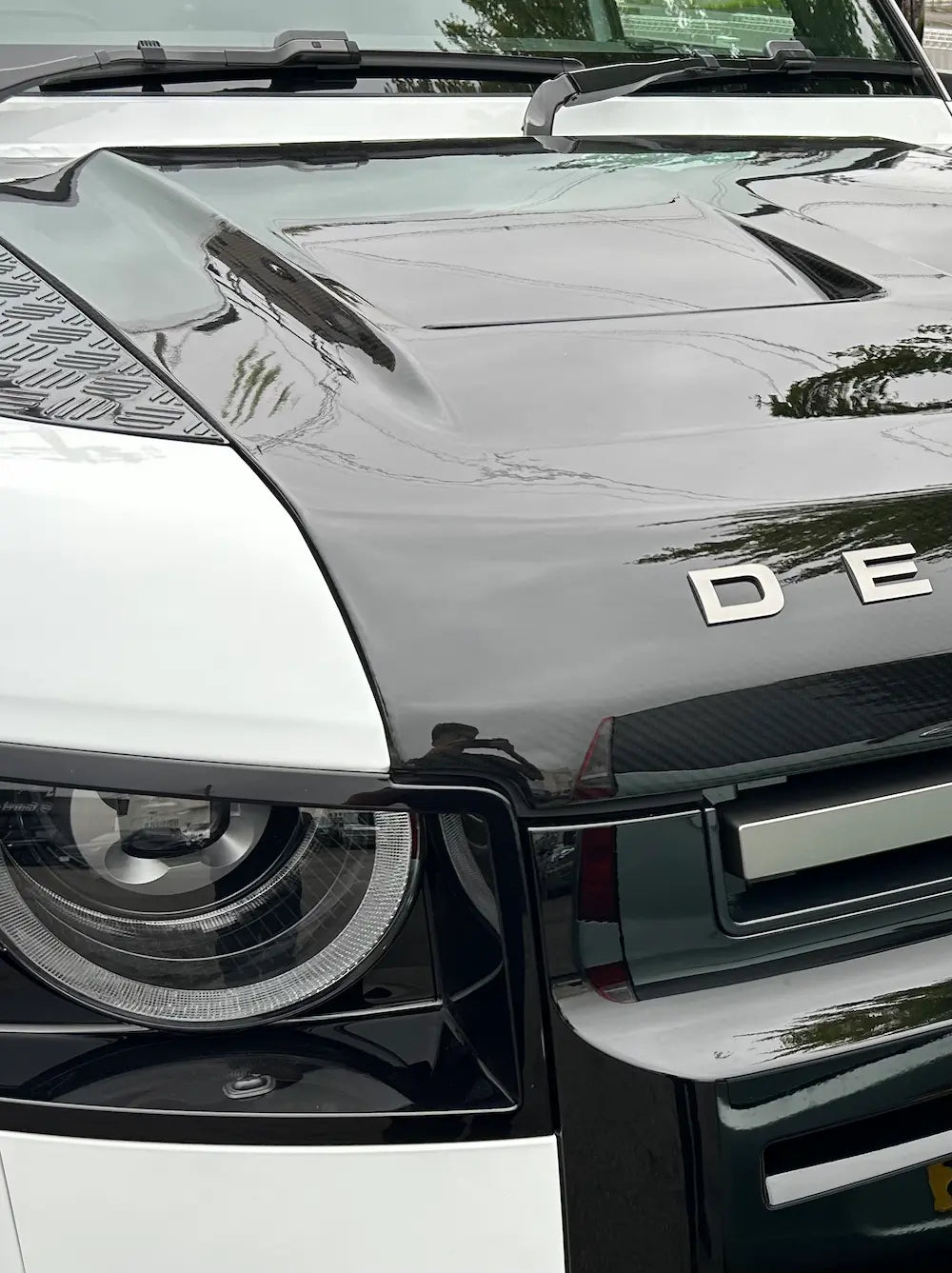 新型ディフェンダー ディフェンダー110 90 130 L663 エアロカスタム ボンネット カーボンボンネット 紫外線クリア塗装 スモーク塗装 